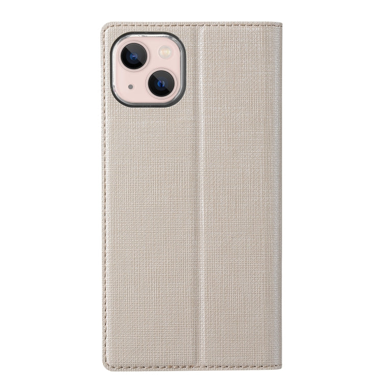 For iPhone 15 ViLi DMX Series Shockproof TPU + PU Leather Magnetic Attraction Horizontal Flip Case(Gold) by ViLi