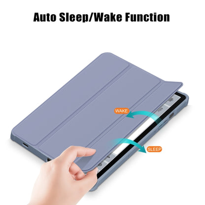 For Samsung Galaxy Tab S9+ Acrylic 3-folding Smart Leather Tablet Case(Lavender Purple) by bashfashion