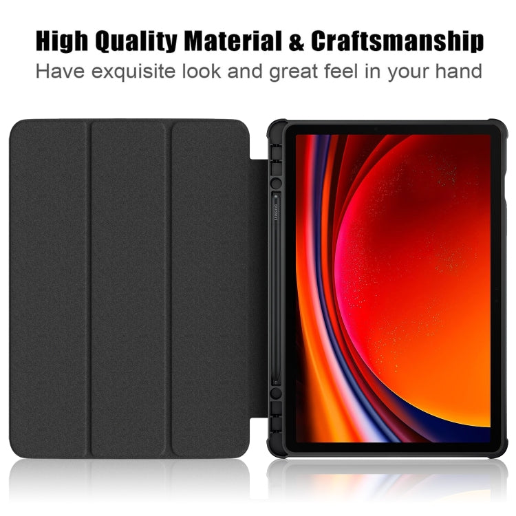 For Samsung Galaxy Tab S9 Acrylic 3-folding Painted Smart Leather Tablet Case(Graffiti) by bashfashion