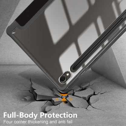 For Samsung Galaxy Tab S9 Acrylic 3-folding Painted Smart Leather Tablet Case(Big Eyes ME) by bashfashion