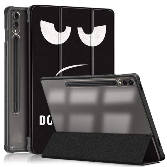 For Samsung Galaxy Tab S9+ Acrylic 3-folding Painted Smart Leather Tablet Case(Big Eyes ME) by bashfashion