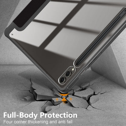 For Samsung Galaxy Tab S9+ Acrylic 3-folding Painted Smart Leather Tablet Case(Big Eyes ME) by bashfashion