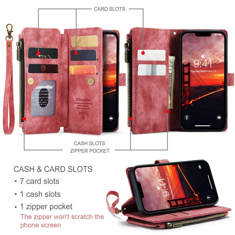 For iPhone 15 CaseMe C30 Multifunctional Leather Phone Case(Red) by CaseMe