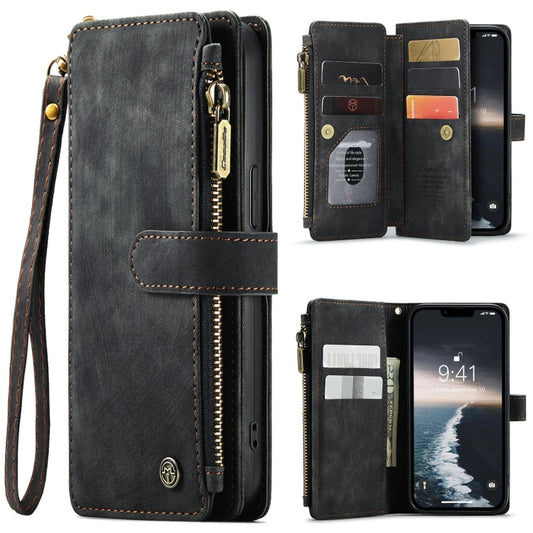 For iPhone 15 CaseMe C30 Multifunctional Leather Phone Case(Black) by CaseMe