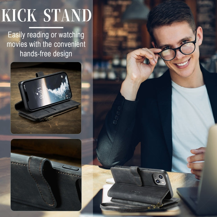 For iPhone 15 CaseMe C30 Multifunctional Leather Phone Case(Black) by CaseMe