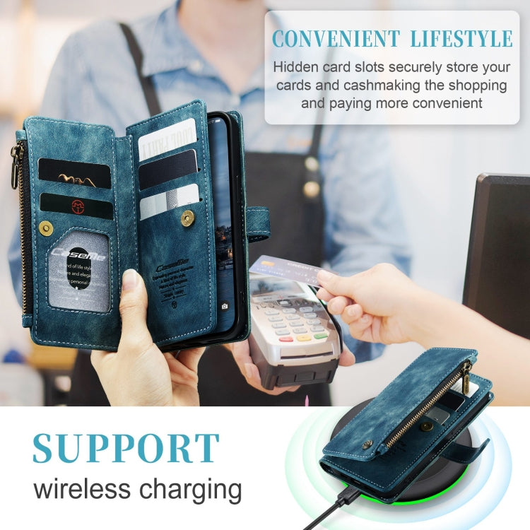 For iPhone 15 Pro CaseMe C30 Multifunctional Leather Phone Case(Blue) by CaseMe