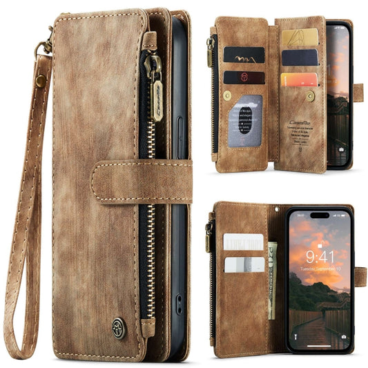 For iPhone 15 Pro CaseMe C30 Multifunctional Leather Phone Case(Brown) by CaseMe