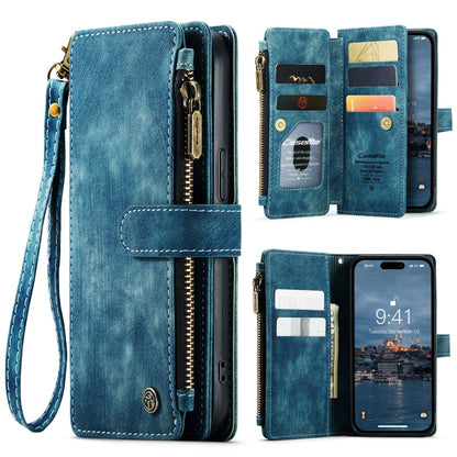 For iPhone 15 Pro Max CaseMe C30 Multifunctional Leather Phone Case(Blue) by CaseMe
