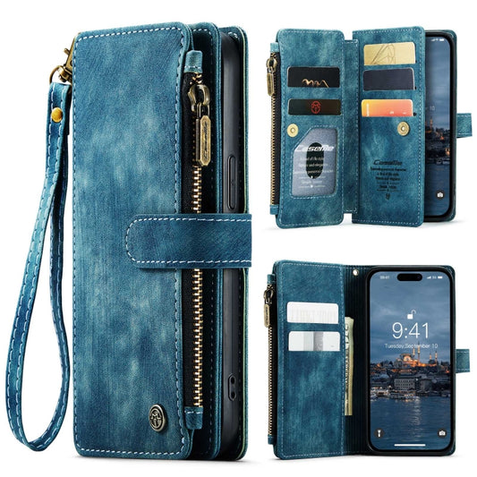 For iPhone 15 Pro Max CaseMe C30 Multifunctional Leather Phone Case(Blue) by CaseMe