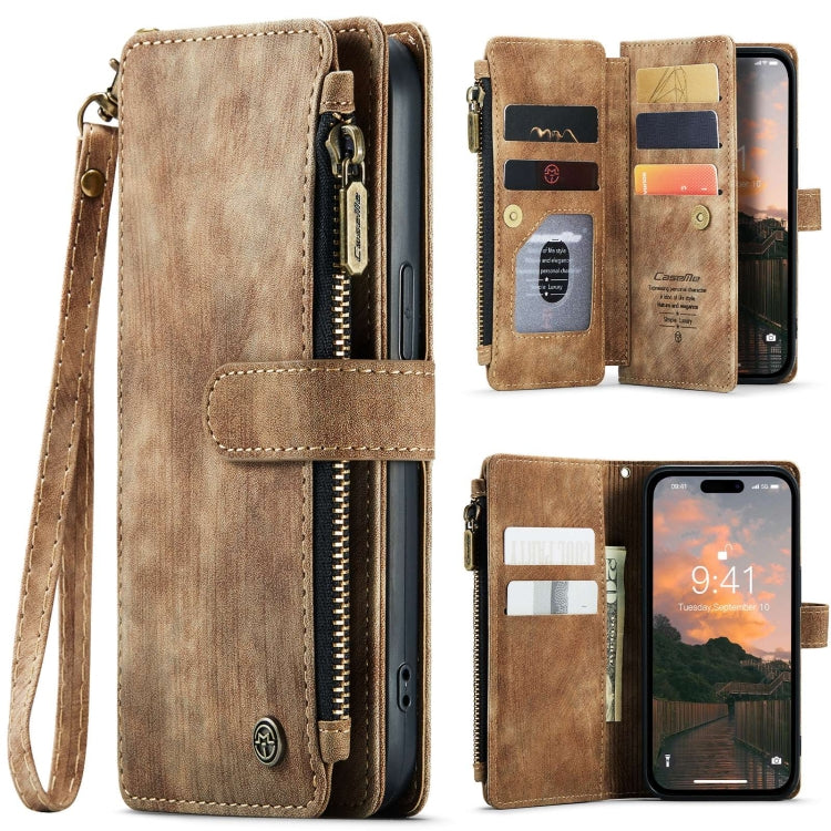 For iPhone 15 Pro Max CaseMe C30 Multifunctional Leather Phone Case(Brown) by CaseMe