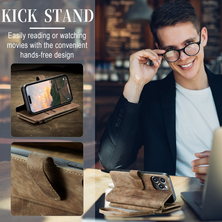 For iPhone 15 Pro Max CaseMe C30 Multifunctional Leather Phone Case(Brown) by CaseMe