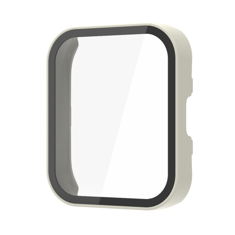 For Amazfit Bip 5 PC + Tempered Film Integrated Watch Protective Case(Ivory White) by bashfashion