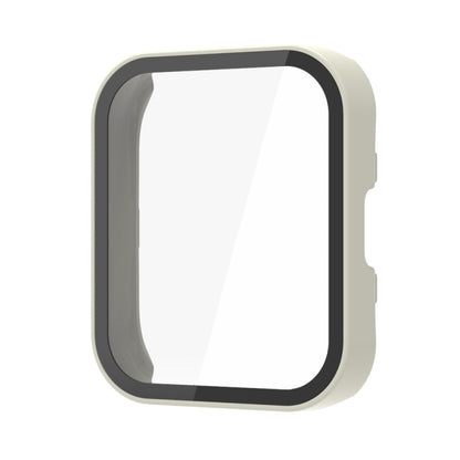 For Amazfit Bip 5 PC + Tempered Film Integrated Watch Protective Case(Ivory White) by bashfashion