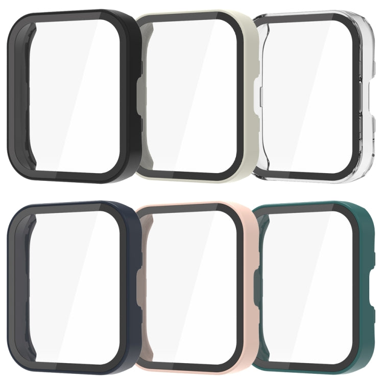 For Amazfit Bip 5 PC + Tempered Film Integrated Watch Protective Case(Ivory White) by bashfashion