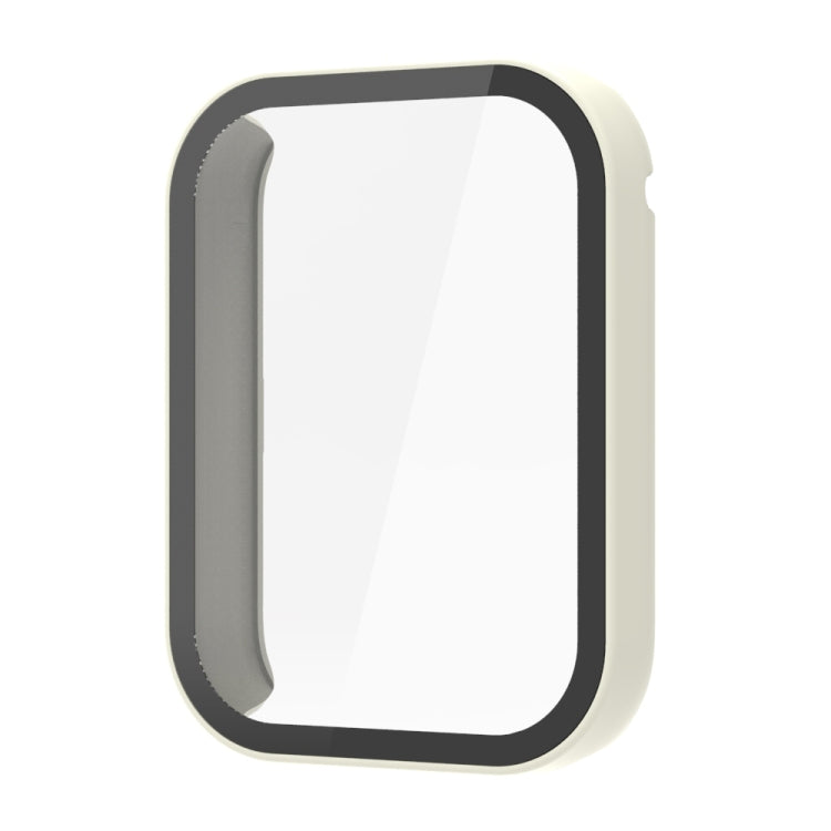 For Xiaomi Mi Band 8 Pro PC + Tempered Film Integrated Watch Protective Case(Ivory White) by bashfashion