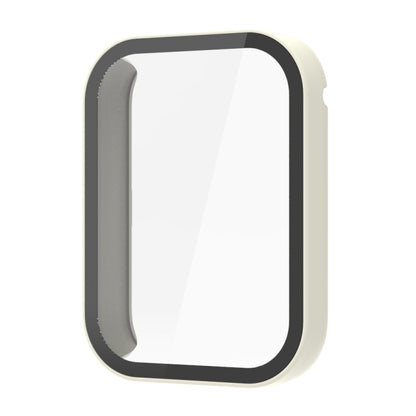 For Xiaomi Mi Band 8 Pro PC + Tempered Film Integrated Watch Protective Case(Ivory White) by bashfashion