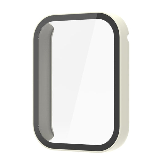 For Xiaomi Mi Band 8 Pro PC + Tempered Film Integrated Watch Protective Case(Ivory White) by bashfashion