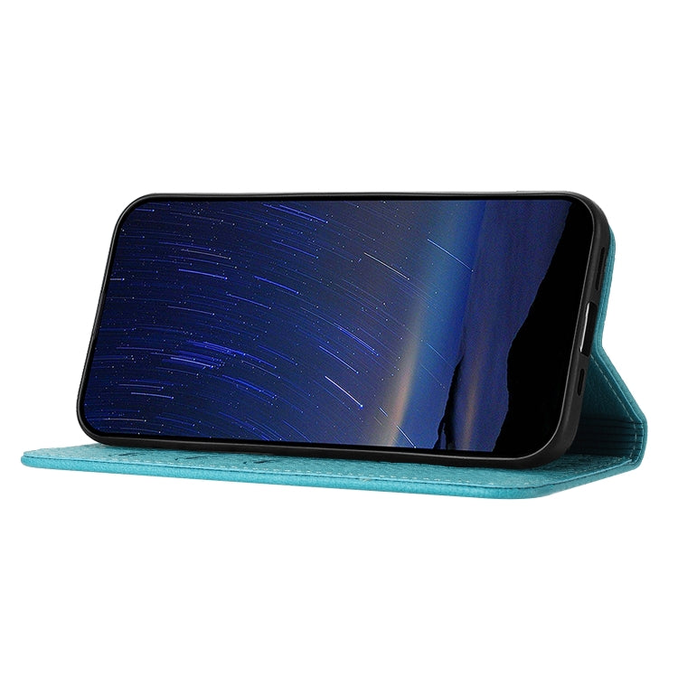 For iPhone 16e Woven Texture Stitching Magnetic Leather Phone Case(Blue) by bashfashion