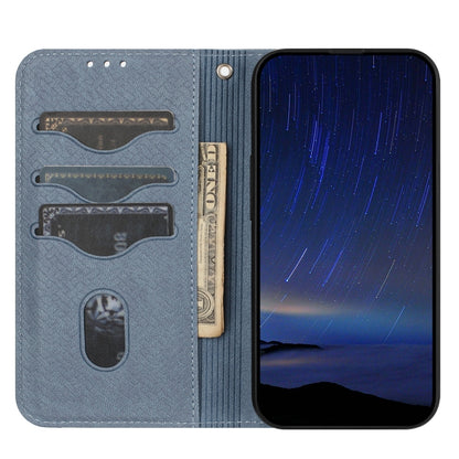 For iPhone 16e Woven Texture Stitching Magnetic Leather Phone Case(Grey) by bashfashion