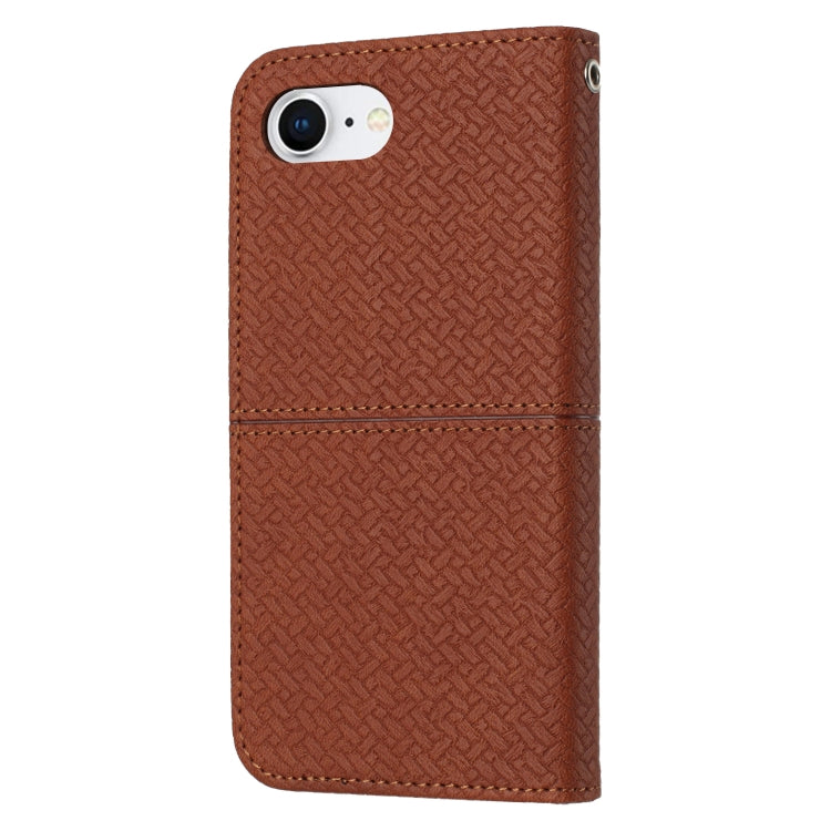 For iPhone 16e Woven Texture Stitching Magnetic Leather Phone Case(Brown) by bashfashion