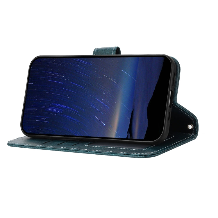 For iPhone 16e Oil Skin Zipper Wallet Leather Phone Case(Blue) by bashfashion