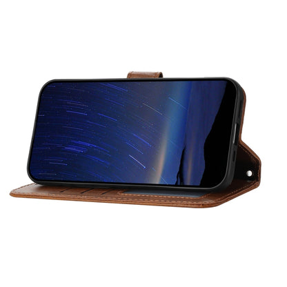 For iPhone 16e Oil Skin Zipper Wallet Leather Phone Case(Brown) by bashfashion