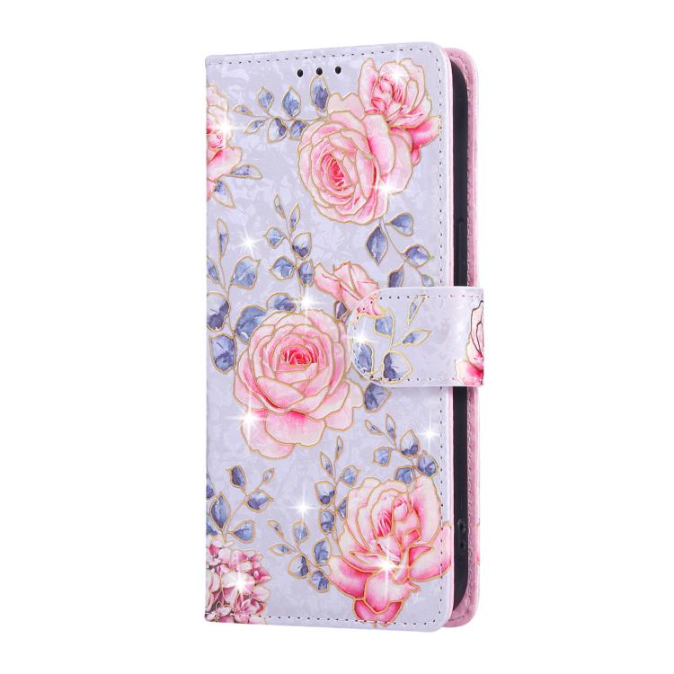 For iPhone 16e Bronzing Painting RFID Leather Case(Pastoral Rose) by bashfashion