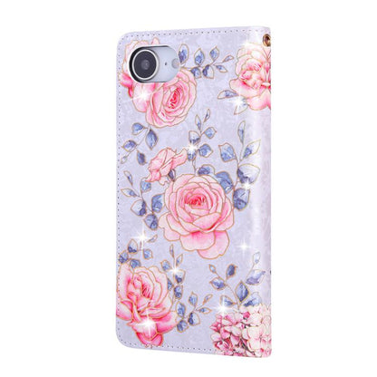 For iPhone 16e Bronzing Painting RFID Leather Case(Pastoral Rose) by bashfashion