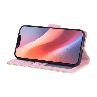 For iPhone 16e Bronzing Painting RFID Leather Case(Yellow Daisy) by bashfashion