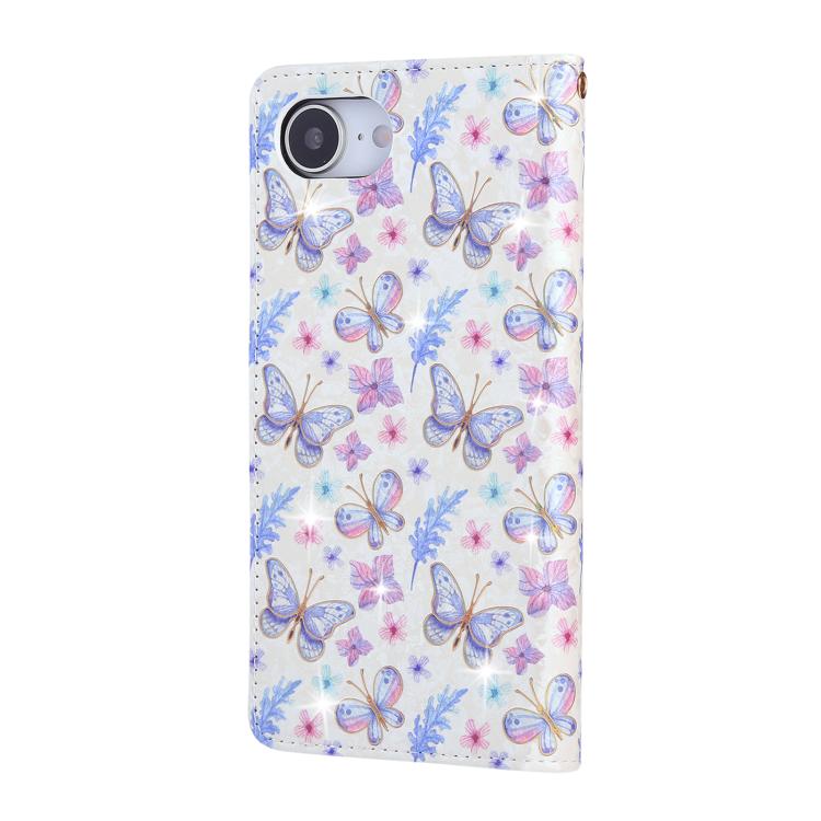 For iPhone 16e Bronzing Painting RFID Leather Case(Pansies) by bashfashion