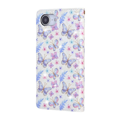 For iPhone 16e Bronzing Painting RFID Leather Case(Pansies) by bashfashion