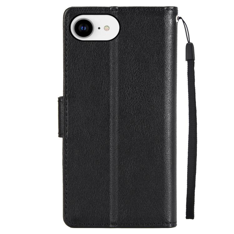 For iPhone 16e 3-Card Slots Multifunctional Leather Phone Case(Black) by bashfashion
