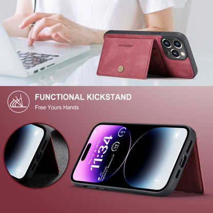 For iPhone 15 Pro Max JEEHOOD Retro Magnetic Detachable Leather Phone Case(Red) by JEEHOOD