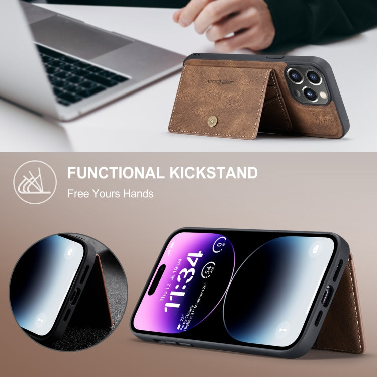 For iPhone 15 Pro Max JEEHOOD Retro Magnetic Detachable Leather Phone Case(Brown) by JEEHOOD