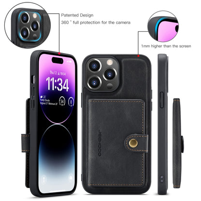 For iPhone 15 Pro Max JEEHOOD Retro Magnetic Detachable Leather Phone Case(Black) by JEEHOOD