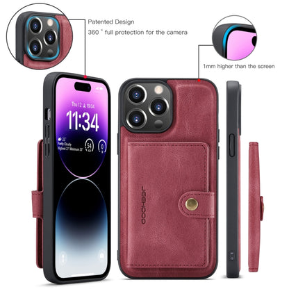 For iPhone 15 Pro JEEHOOD Retro Magnetic Detachable Leather Phone Case(Red) by JEEHOOD