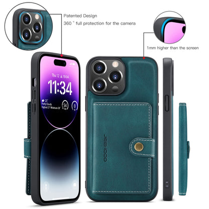 For iPhone 15 Pro JEEHOOD Retro Magnetic Detachable Leather Phone Case(Blue) by JEEHOOD