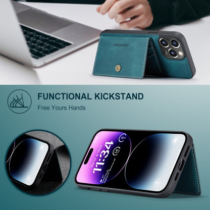 For iPhone 15 Pro JEEHOOD Retro Magnetic Detachable Leather Phone Case(Blue) by JEEHOOD