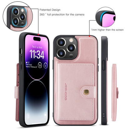 For iPhone 15 Pro JEEHOOD Retro Magnetic Detachable Leather Phone Case(Pink) by JEEHOOD