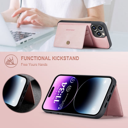 For iPhone 15 Pro JEEHOOD Retro Magnetic Detachable Leather Phone Case(Pink) by JEEHOOD