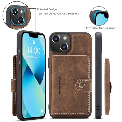 For iPhone 15 Plus JEEHOOD Retro Magnetic Detachable Leather Phone Case(Brown) by JEEHOOD