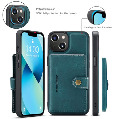 For iPhone 15 Plus JEEHOOD Retro Magnetic Detachable Leather Phone Case(Blue) by JEEHOOD