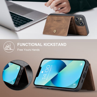 For iPhone 15 JEEHOOD Retro Magnetic Detachable Leather Phone Case(Brown) by JEEHOOD