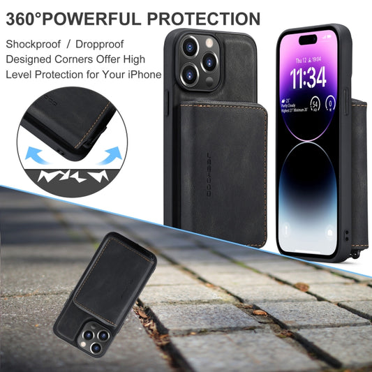 For iPhone 15 Pro JEEHOOD Magnetic Zipper Wallet Leather Phone Case(Black) by JEEHOOD