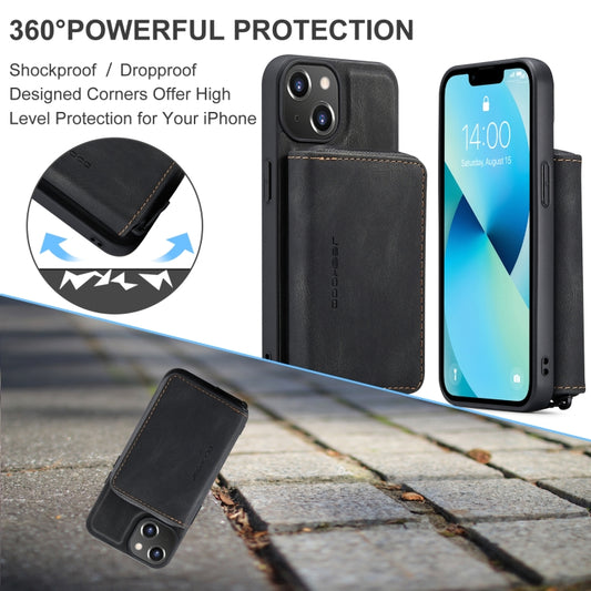 For iPhone 15 JEEHOOD Magnetic Zipper Wallet Leather Phone Case(Black) by JEEHOOD