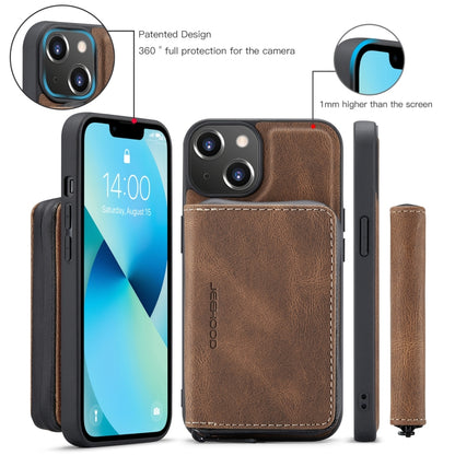 For iPhone 15 JEEHOOD Magnetic Zipper Wallet Leather Phone Case(Brown) by JEEHOOD