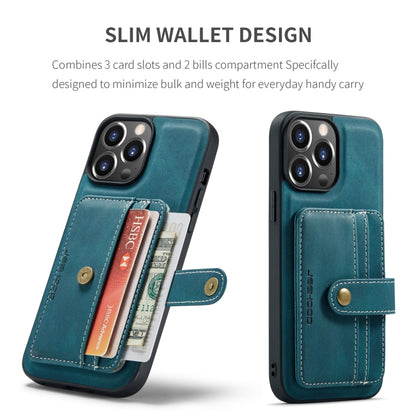 For iPhone 15 Pro Max JEEHOOD RFID Blocking Anti-Theft Magnetic PU Phone Case(Blue) by JEEHOOD