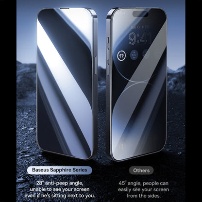For iPhone 15 Baseus Sapphire Series Dustproof Peep-proof Tempered Glass Film by Baseus