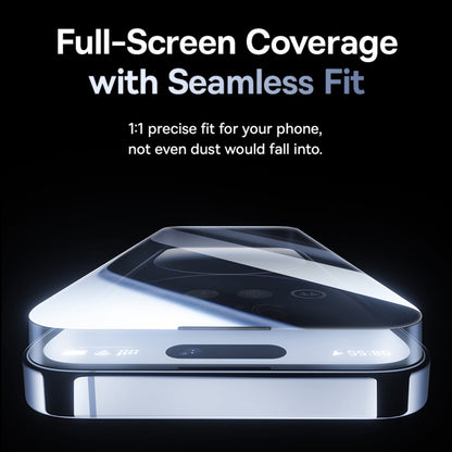 For iPhone 15 Baseus Sapphire Series Dustproof Peep-proof Tempered Glass Film by Baseus