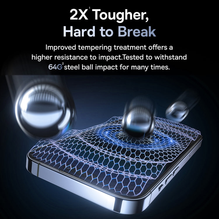 For iPhone 15 Baseus Sapphire Series Dustproof Peep-proof Tempered Glass Film by Baseus